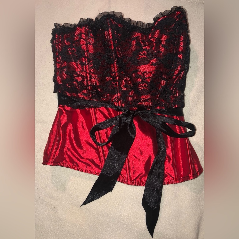 Vaacodor Red & Black Corset Bustier Womens size 2XL